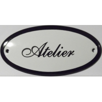 Emaille deurbordje ovaal 'afstand houden'